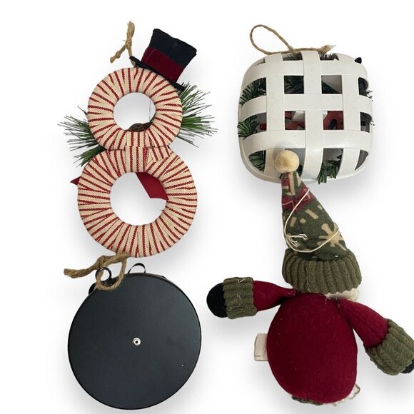 Woodland Christmas Ornaments Set of 4 Rustic Farmhouse Holiday Decor Ref#6 - Picture 2 of 3